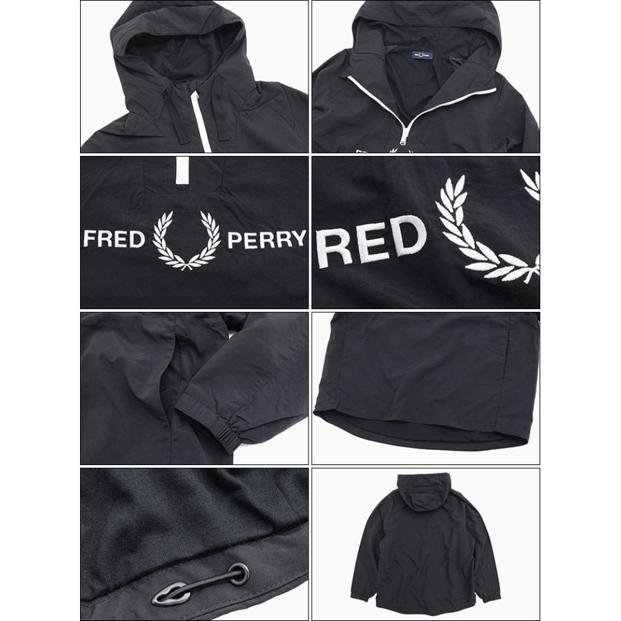 美品　フレッドペリー　ブルゾン　ジャケット　ロゴ刺繍　ブラック　ストレッチ　M FRED PERRY フレッドペリー ジャケット メンズ エンブロイダード