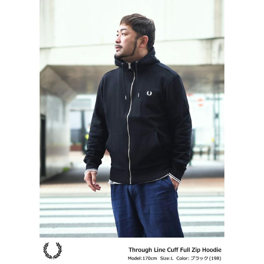 【破格】美品 FRED PERRY フレッドペリー ジップアップパーカーネイビー FRED PERRY（フレッドペリー） パーカー ジップアップ メンズ スルー