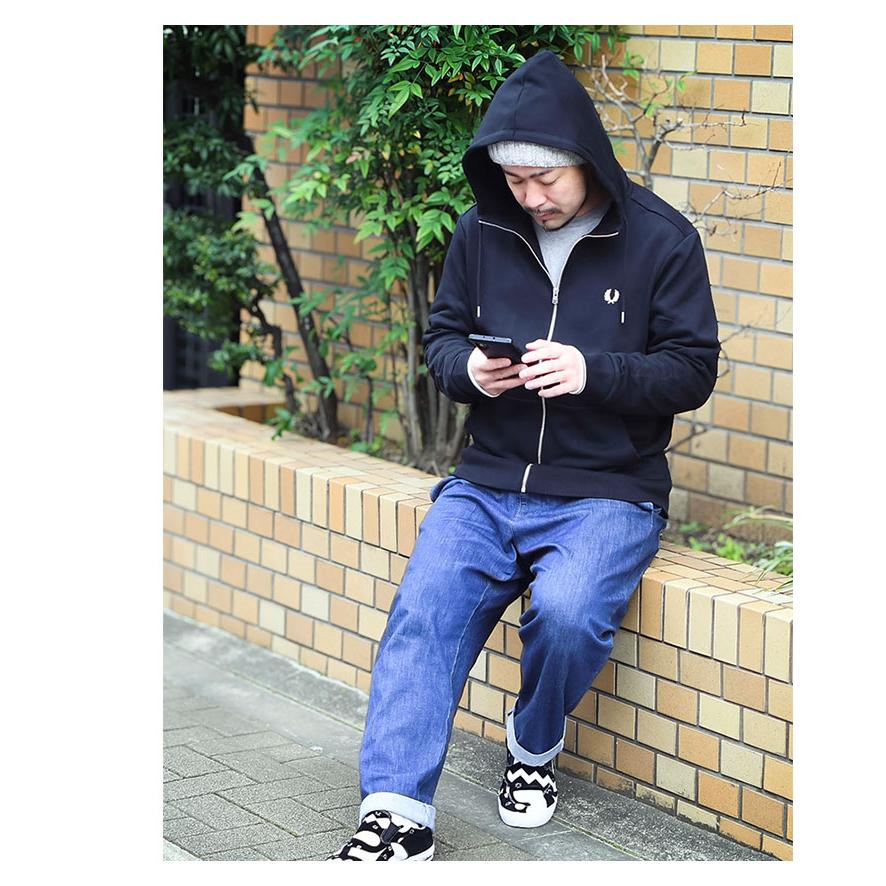 【破格】美品 FRED PERRY フレッドペリー ジップアップパーカーネイビー FRED PERRY（フレッドペリー） パーカー ジップアップ メンズ スルー