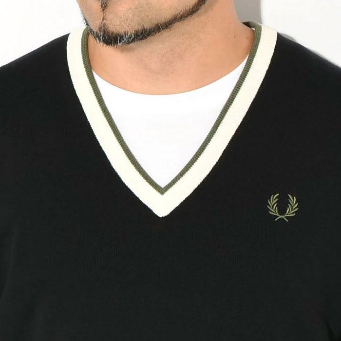 フレッドペリー セーター FRED PERRY メンズ コントラスト ティップド Vネック ( K1316 Contrast Tipped V-Neck Sweater Jumper トップス )_4