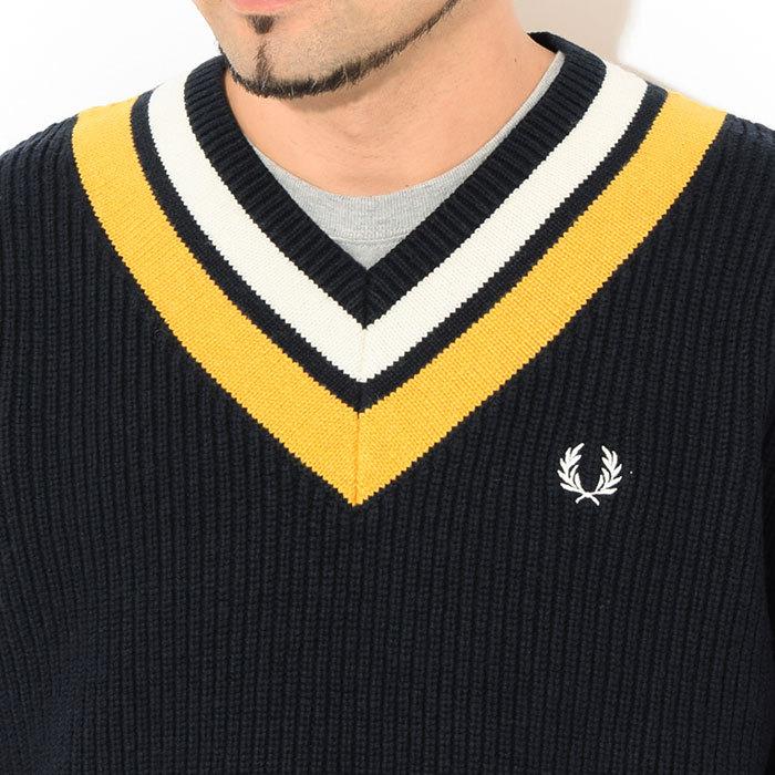 フレッドペリー セーター FRED PERRY メンズ ストライプ Vネック ( FREDPERRY K2544 Stripe V-Neck Sweater Jumper ニット トップス )｜icefield｜06