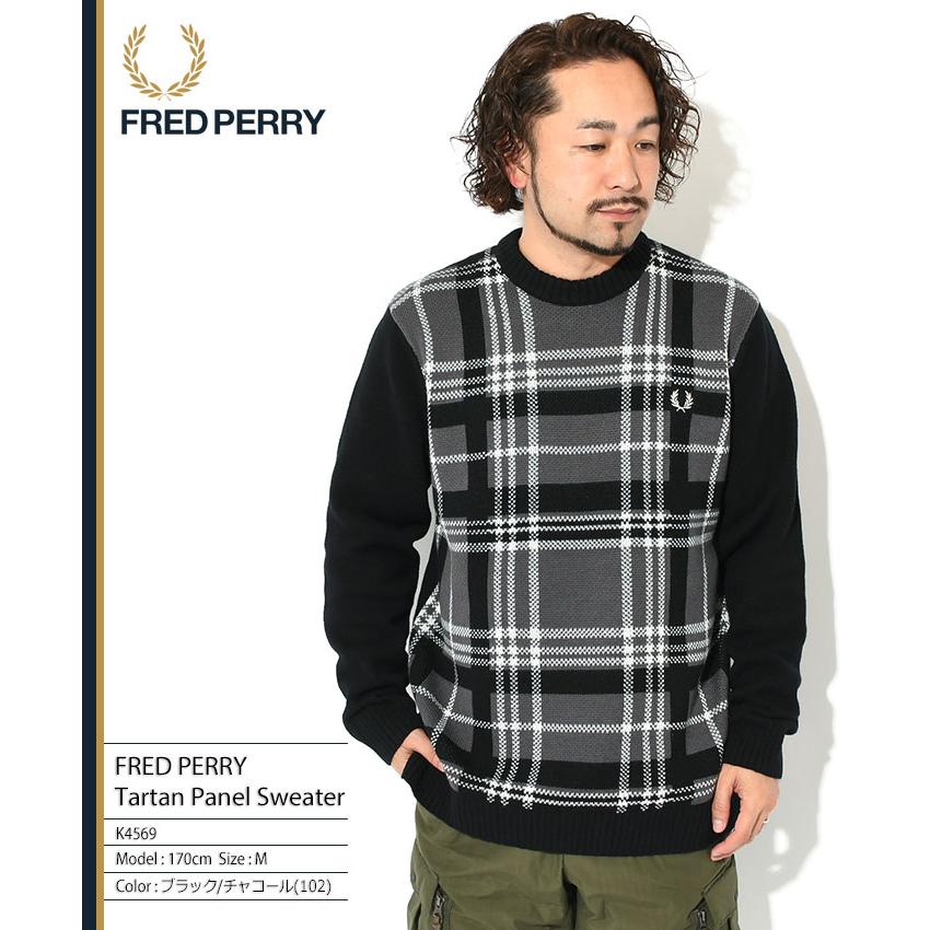 FRED PERRY フレッドペリー セーター メンズ タータン パネル FRED PERRY フレッドペリー セーター メンズ タータン パネル