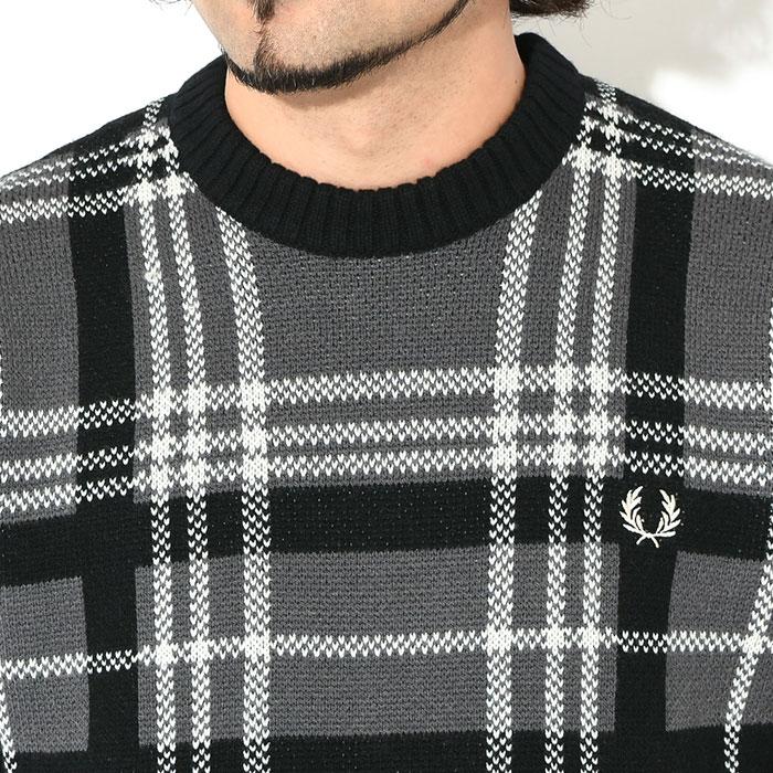 FRED PERRY フレッドペリー セーター メンズ タータン パネル FRED PERRY フレッドペリー セーター メンズ タータン パネル