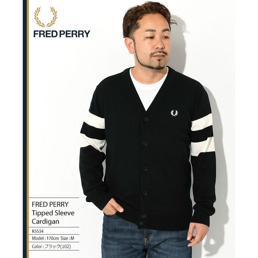 フレッドペリー カーディガン FRED PERRY メンズ ティップド スリーブ ( K5534 Tipped Sleeve Cardigan トップス )｜icefield｜02