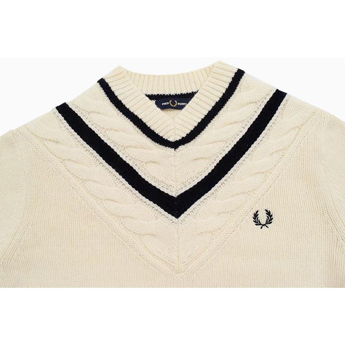 フレッドペリー セーター FRED PERRY メンズ ストライプド テニス Vネック ( K9534 Striped Tennis V-Neck  Sweater Jumper ニット トップス )