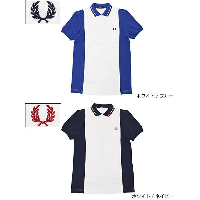 FRED PERRY（フレッドペリー） ポロシャツ 半袖 メンズ パネルド ピケ
