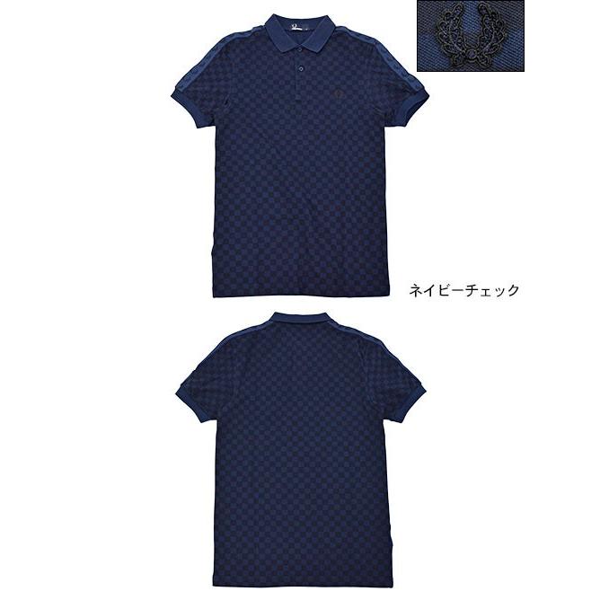 フレッドペリー FRED PERRY ポロシャツ 半袖 メンズ トーナル チェッカーボード プリント ピケ スポーツオーセンティック(M1590 Tonal Pique)｜icefield｜02