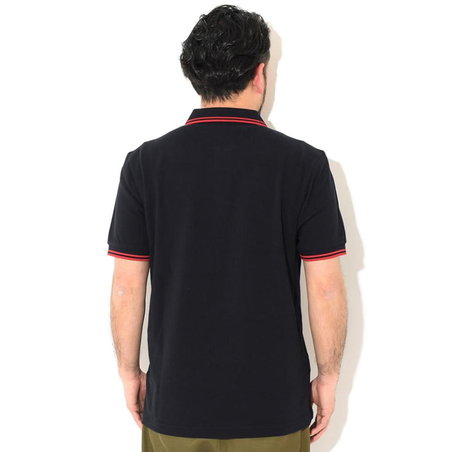 【極レア】FRED PERRY M1658 ポロシャツ M ブラック/レッド FRED PERRY（フレッドペリー） ポロシャツ 半袖 メンズ グラフィック
