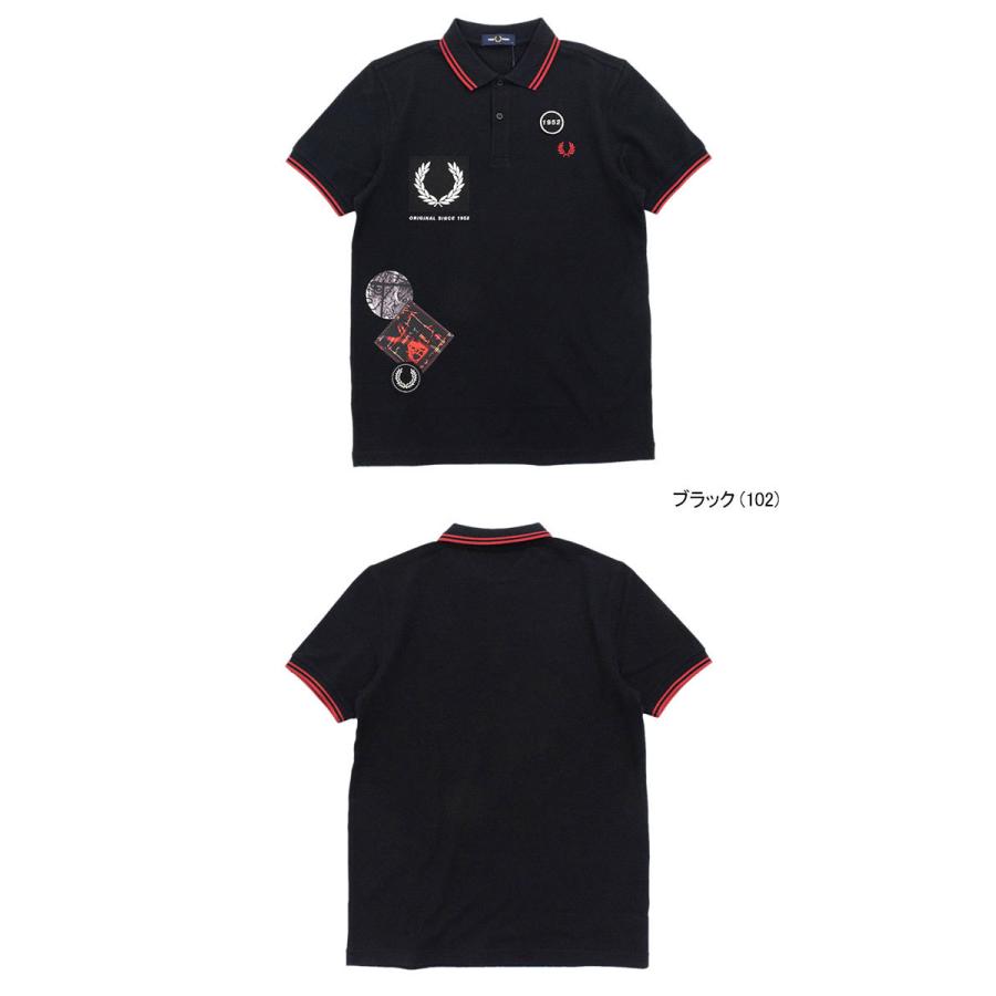 【極レア】FRED PERRY M1658 ポロシャツ M ブラック/レッド FRED PERRY（フレッドペリー） ポロシャツ 半袖 メンズ グラフィック