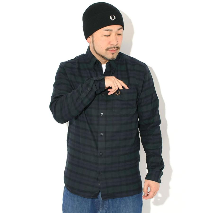 【希少★首袖裏ブラックウォッチ★未使用に近い】ラルフローレンBDシャツ★タータン FRED PERRY（フレッドペリー） シャツ 長袖 メンズ ブラックウォッチ
