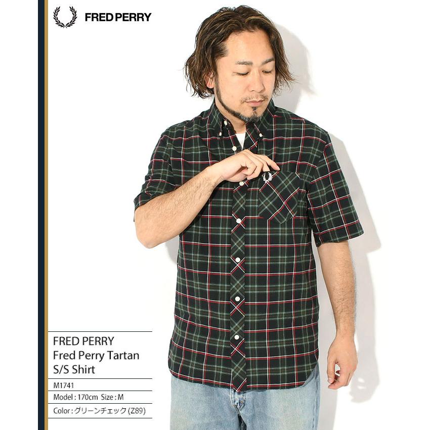 FRED PERRY（フレッドペリー） シャツ 半袖 メンズ タータン ( M1741
