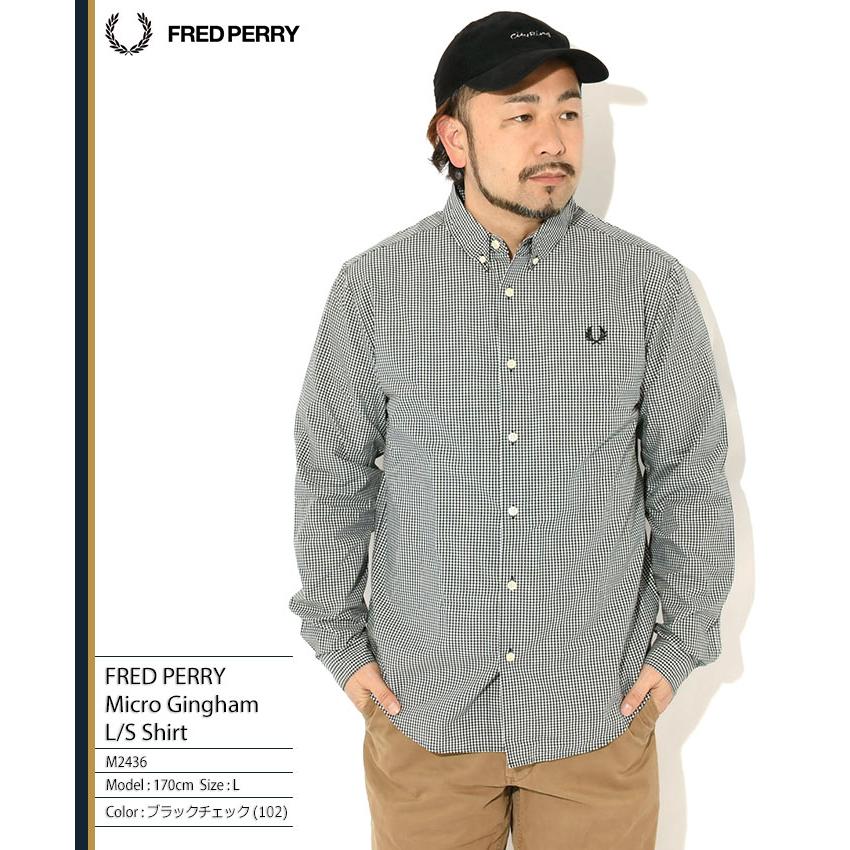 FRED PERRY（フレッドペリー） シャツ 長袖 メンズ マイクロ ギンガム