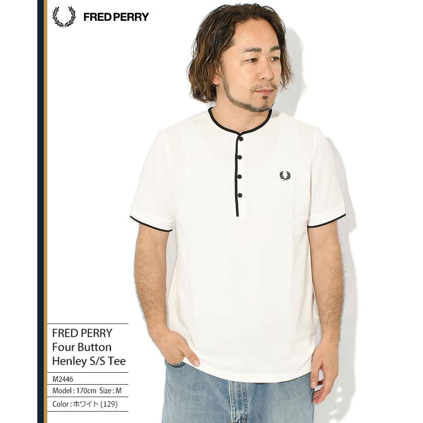 FRED PERRY（フレッドペリー） Tシャツ 半袖 メンズ フォー ボタン