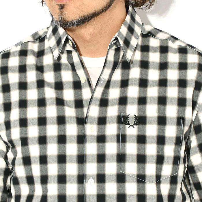 【最終値下げ】FRED PERRY ギンガムニットシャツ FRED PERRY（フレッドペリー） シャツ 半袖 メンズ ブラード ギンガム