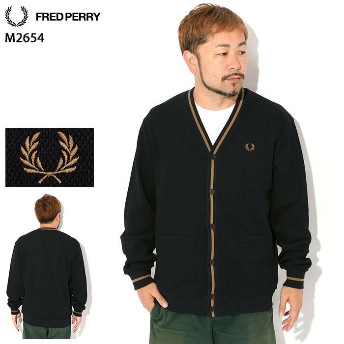 【美品】FRED PERRY メンズ　ニットカーディガン　XL F3078 美品】FRED PERRY メンズ ニットカーディガン XL F3078