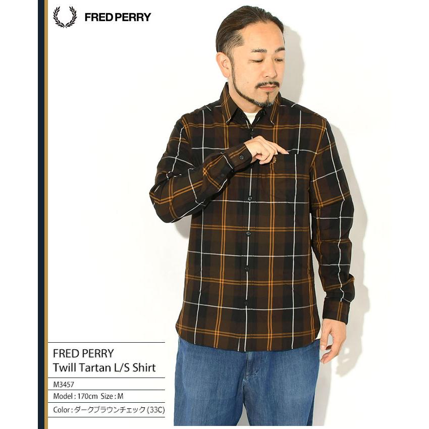 FRED PERRY（フレッドペリー） シャツ 長袖 メンズ ツイル タータン