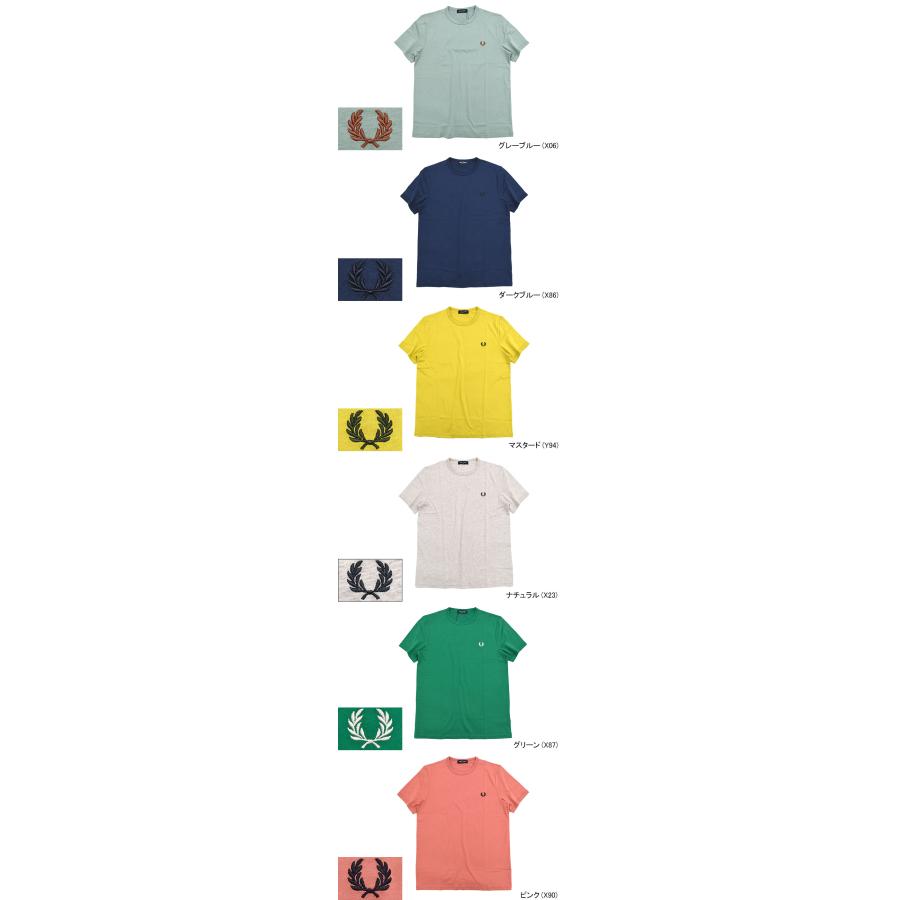 ◎状態良好【FRED PERRY】半袖シャツ/刺繍ロゴ/ライトブルー/M相当 FRED PERRY（フレッドペリー） Tシャツ 半袖 メンズ リンガー ( M3519
