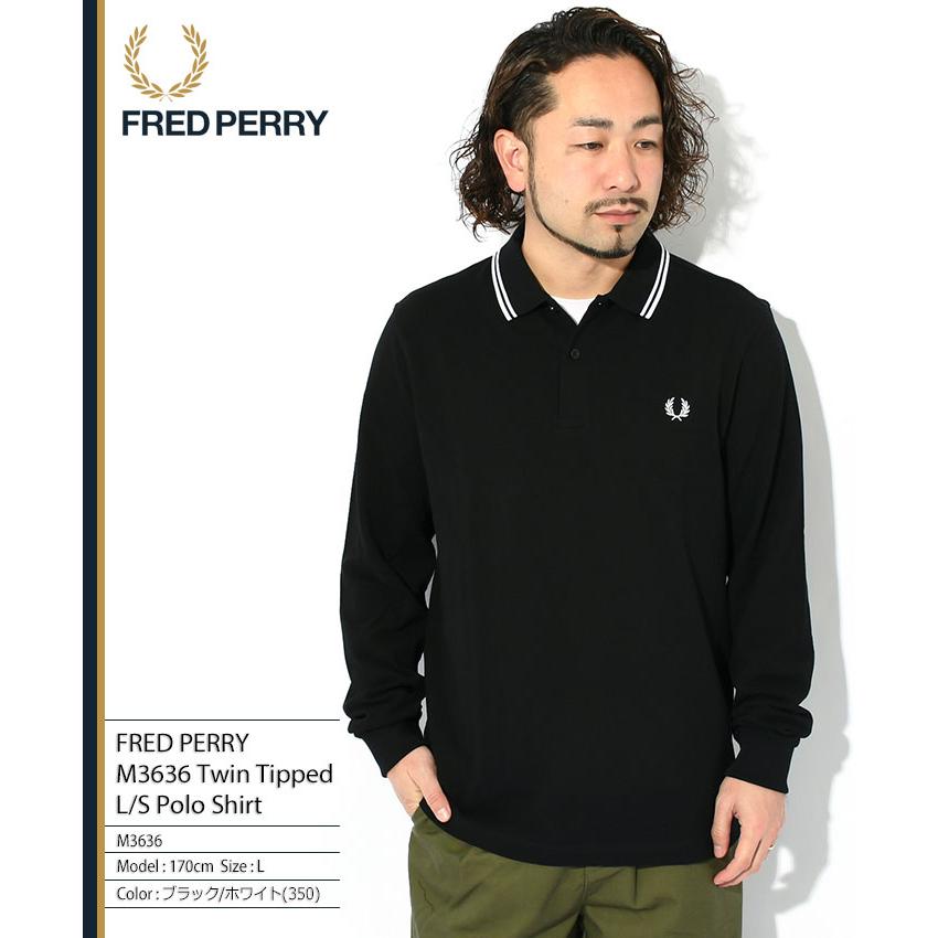 フレッドペリー ポロシャツ 長袖 FRED PERRY メンズ M3636 ツイン ティップド ( M3636 Twin Tipped L/S Polo Shirt 鹿の子 ポロ トップス )｜icefield｜10