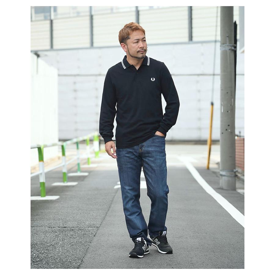 FRED PERRYフレッドペリー 長袖ポロシャツM m3636 美品 ネイビー FRED PERRY フレッドペリー ポロシャツ 長袖 メンズ M3636