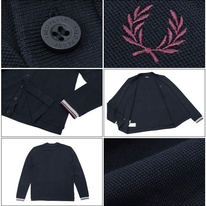 フレッドペリー FRED PERRY カーディガン メンズ ピケ(FREDPERRY M4398 Pique Cardigan 鹿の子 トップス)｜icefield｜03