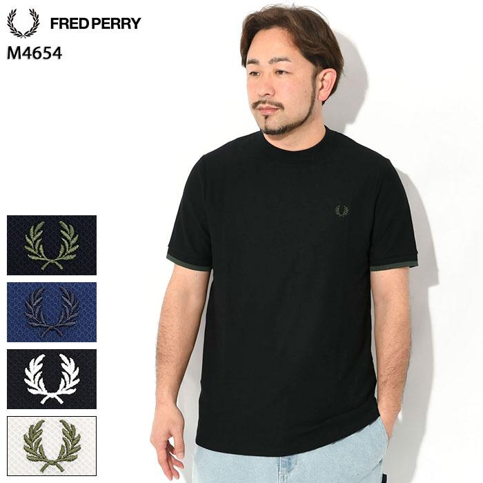 Tシャツ・カットソー FRED PERRY SS25 PIQUE T-SHIRT (FP M4654 54 184) Tipped Cuff Piqué T-Shirt - Black | Men's T-Shirts