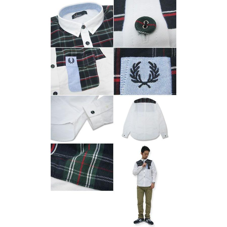 フレッドペリー FRED PERRY ハウス タータン ショルダー オックスフォード シャツ 長袖 ソーホー ネオン 男性用 メンズ(M5375 SOHO NEON)｜icefield｜03