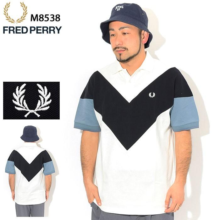 FRED PERRY フレッドペリー ポロシャツ 半袖 メンズ シェブロン