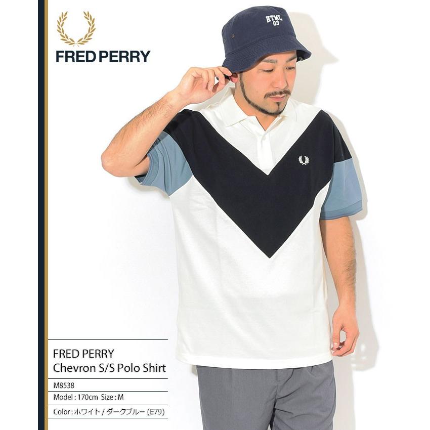 FRED PERRY（フレッドペリー） ポロシャツ 半袖 メンズ シェブロン