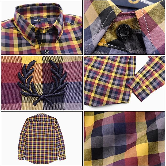 フレッドペリー シャツ 長袖 FRED PERRY メンズ 5 カラー ギンガム ( M8586 5 Colour Gingham L/S Shirt ボタンダウン ギンガムチェック )｜icefield｜05