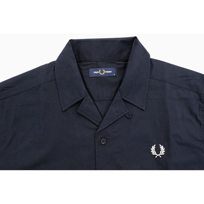 フレッドペリー シャツ 半袖 FRED PERRY メンズ エンブロイダード リビア カラー ( M8646 Embroidered Revere Collar S/S Shirt トップス )｜icefield｜07