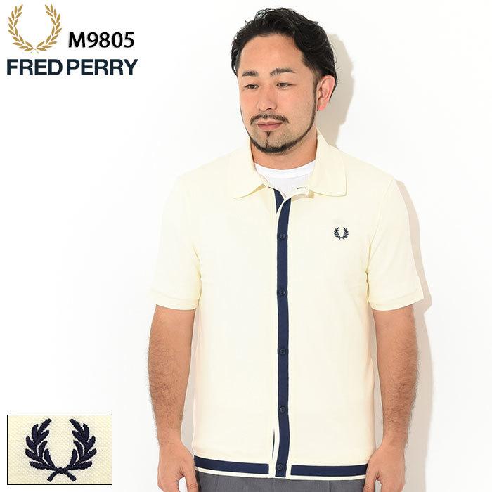 フレッドペリー シャツ 半袖 FRED PERRY メンズ ピケ ボタン スルー ( M9805 Pique Button Through S/S Shirt カジュアルシャツ トップス )｜icefield