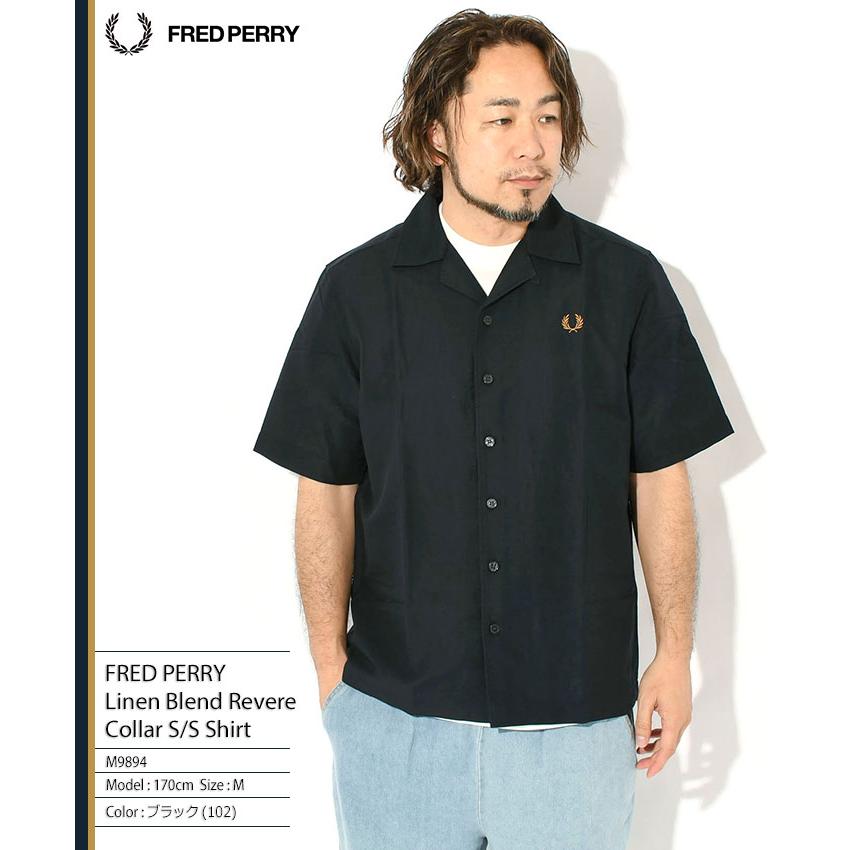 FRED PERRY（フレッドペリー） シャツ 半袖 メンズ リネン ブレンド