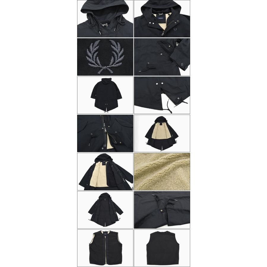 フレッドペリー ジャケット FRED PERRY メンズ オーバーサイズ パーカー ( SJ1121 Oversized Parka JKT モッズパーカー モッズコート 2Way ミドル丈 アウター )の画像