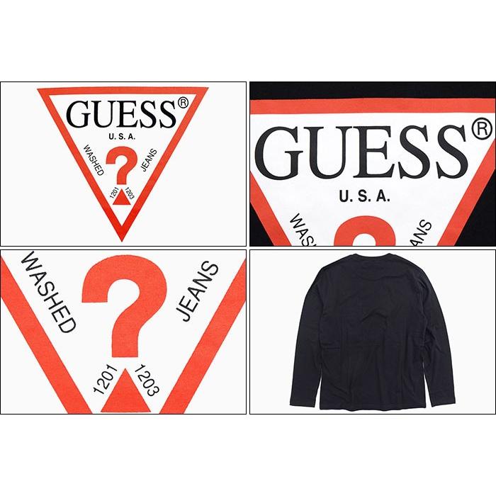 GUESS（ゲス） Tシャツ 長袖 メンズ トライアングル ロゴ(GUESS