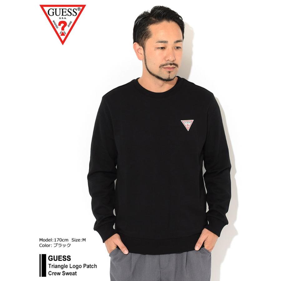 GUESS（ゲス） トレーナー メンズ トライアングル ロゴ パッチ クルー 