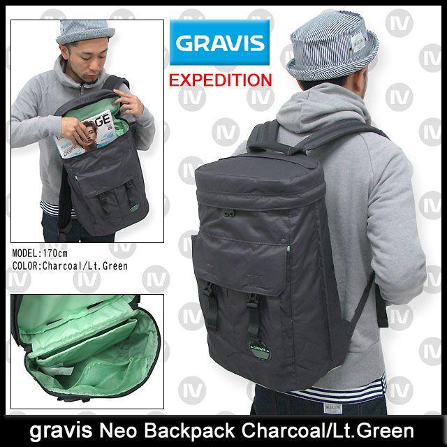 gravis（グラビス） ネオ バックパック チャコール/ライトグリーン