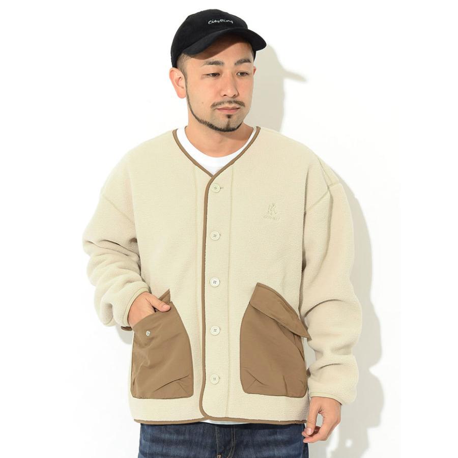 グラミチ 人気 ボア フリースジャケット ナチュラル メンズLクリーム L 