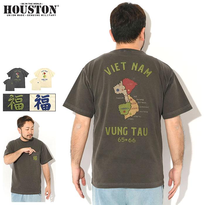 HOUSTON（ヒューストン） Tシャツ 半袖 メンズ マップ ピグメント