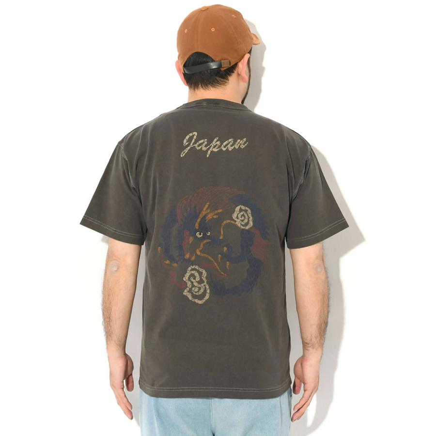 HOUSTON（ヒューストン） Tシャツ 半袖 メンズ ドラゴン ピグメント