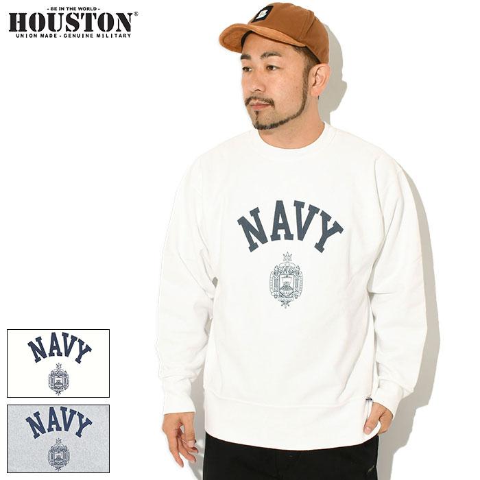HOUSTON ヒューストン 22311 U.S.コットン NAVY プリント スウェットシャツ【T】【Cx】｜メンズファッション ミリタリーファッション アメカジ USコットン ネイビー ヴィンテージ 裏起毛 トレーナー カジュアル USNA HOUSTON（ヒューストン） トレーナー メンズ U.S. NAVY プリント U.S.
