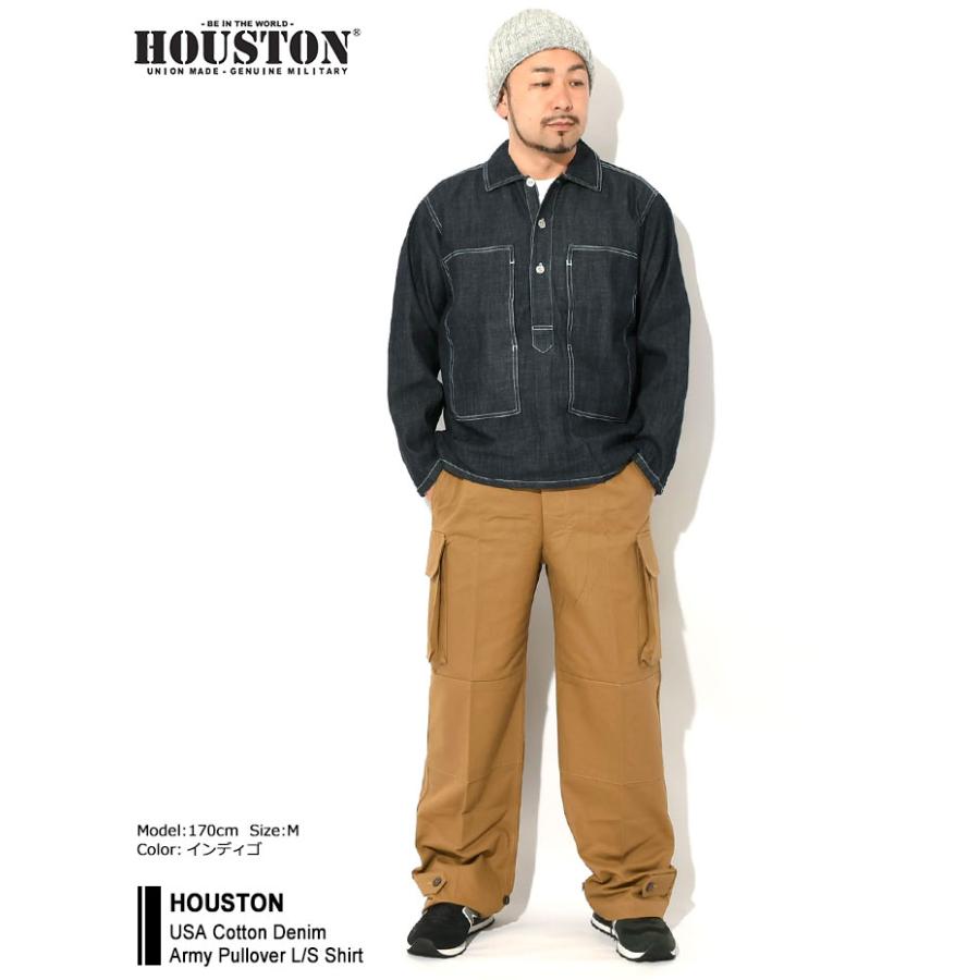 HOUSTON ヒューストン シャツ 長袖 メンズ USA コットン デニム