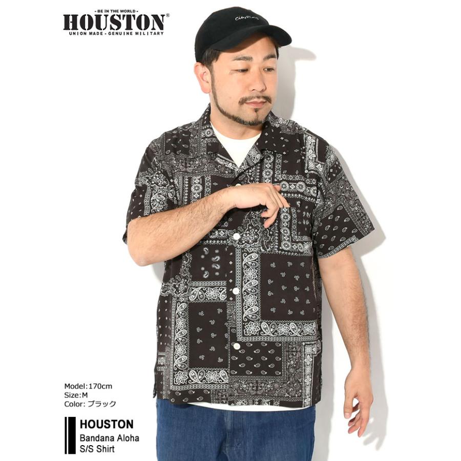 HOUSTON ヒューストン シャツ 半袖 メンズ バンダナ アロハ
