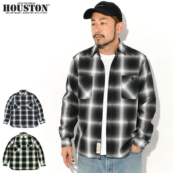 HOUSTON（ヒューストン） シャツ 長袖 メンズ オンブレー チェック