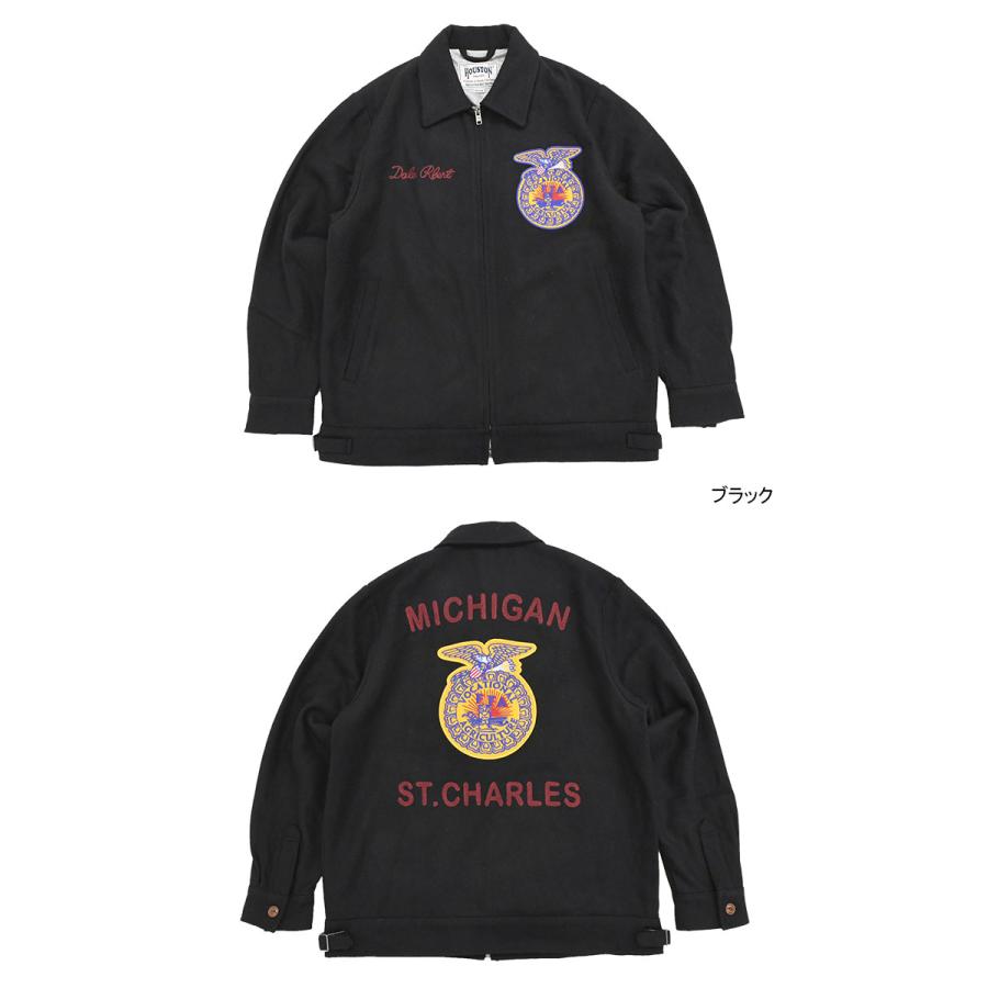 訳あり品＊新品 HOUSTON ヒューストン FFAジャケット ブラック L HOUSTON（ヒューストン） ジャケット メンズ メルトン FFA ( Melton