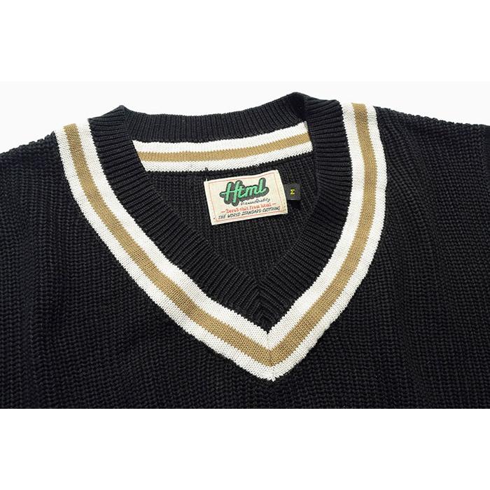 エイチティエムエル ゼロスリー ベスト HTML ZERO3 メンズ スチューデント チルデン ニット(Student Chiruden Knit Vest HTML-CT231) | HTML03 | 14