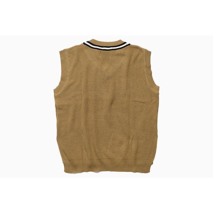 試着のみMOONTREEPLANET Short Knit Vest Fitted Button Knitted Vest