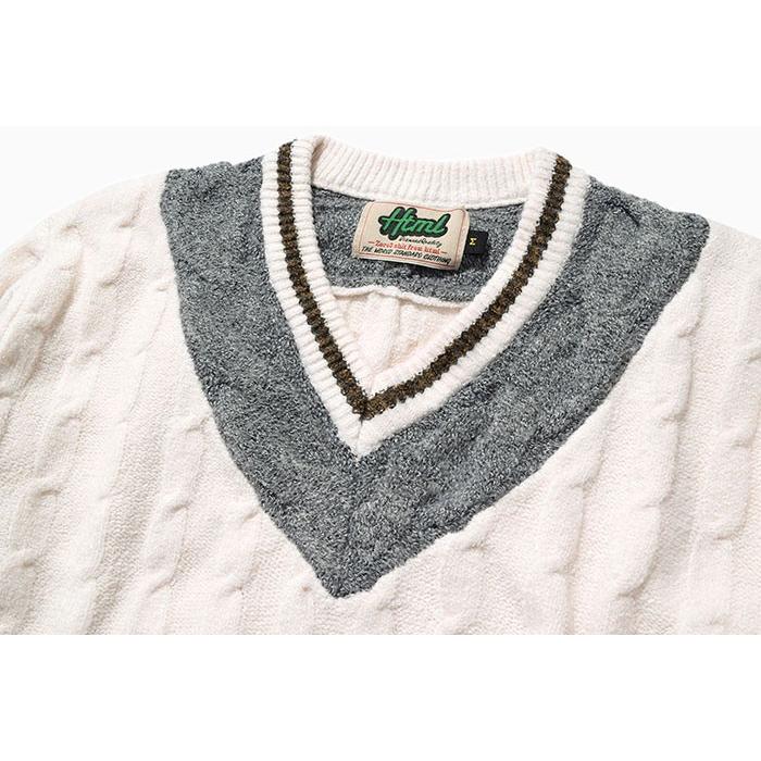 エイチティエムエル ゼロスリー セーター HTML ZERO3 メンズ スチューデント チルデン ニット(Student Chiruden Knit Sweater HTML-CT232) | HTML03 | 15