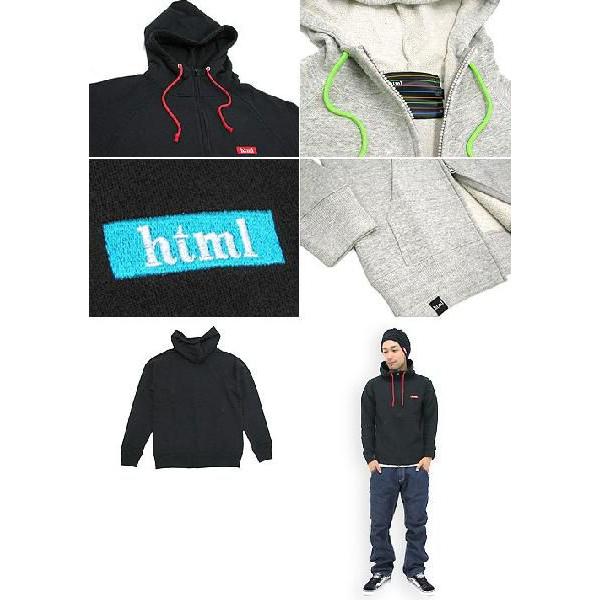 html(エイチ・ティー・エム・エル) Boxxx Logo High Neck Full Zip Hoodie パーカー HTMHTML