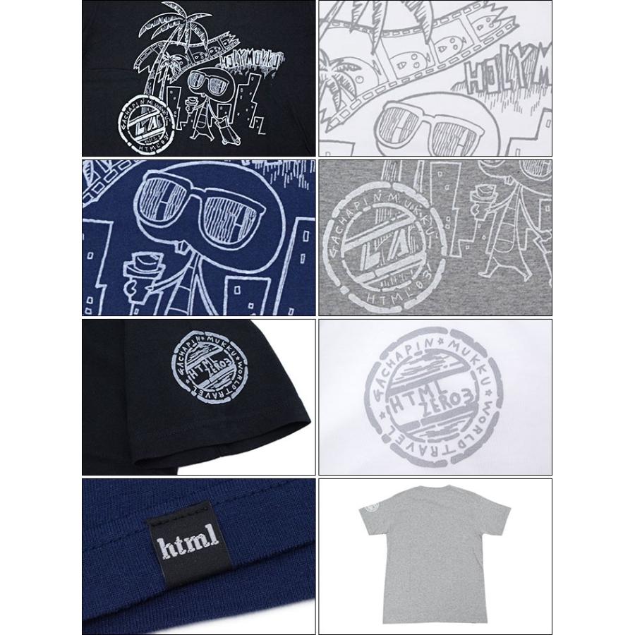 エイチティエムエル ゼロスリー HTML ZERO3 Tシャツ 半袖 メンズ & レディース ガチャピン・ムック ロサンゼルス トラベル コラボ(LA Travel) | HTML03 | 03