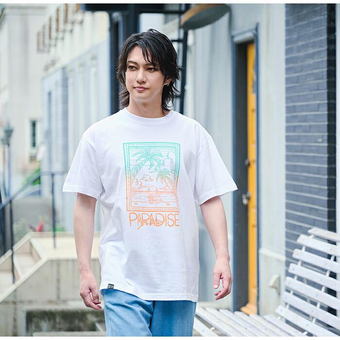 エイチティエムエル ゼロスリー Tシャツ 半袖 HTML ZERO3 メンズ ガチャピン・ムック サンセット コラボ ( Sunset Tee HTML-T628 )[M便 1/1] | HTML03 | 05